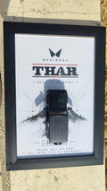 Mahindra Thar Built for No Roads die-cast shadow box display matte black