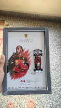 Bburago Scuderia Ferrari Lewis Hamilton #44 SF-25 2025 framed poster with driver portrait and die-cast model